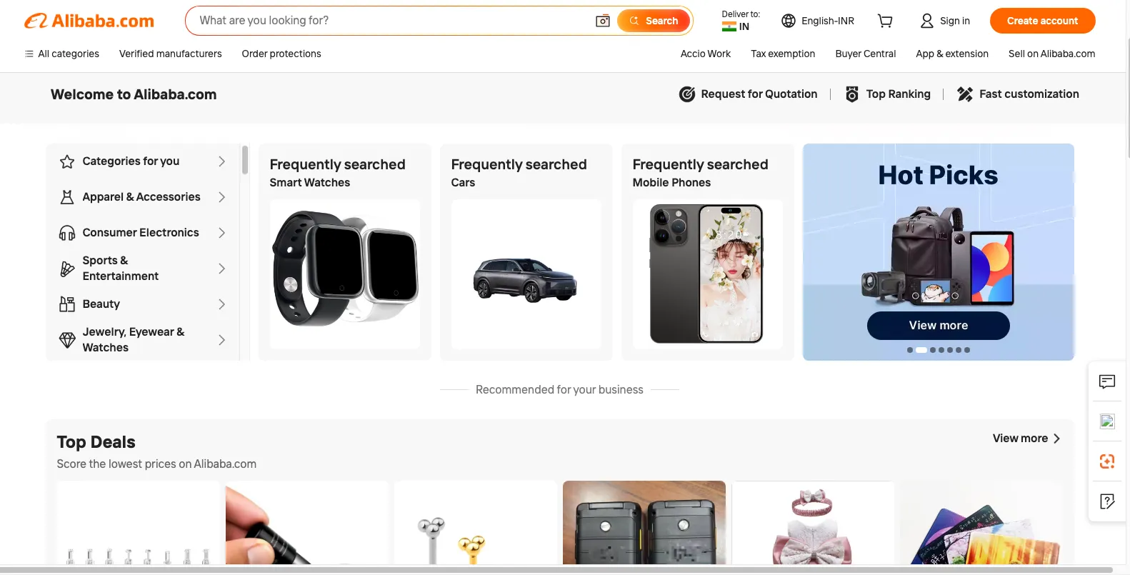 Alibaba B2B marketplace platform for Indian exporters