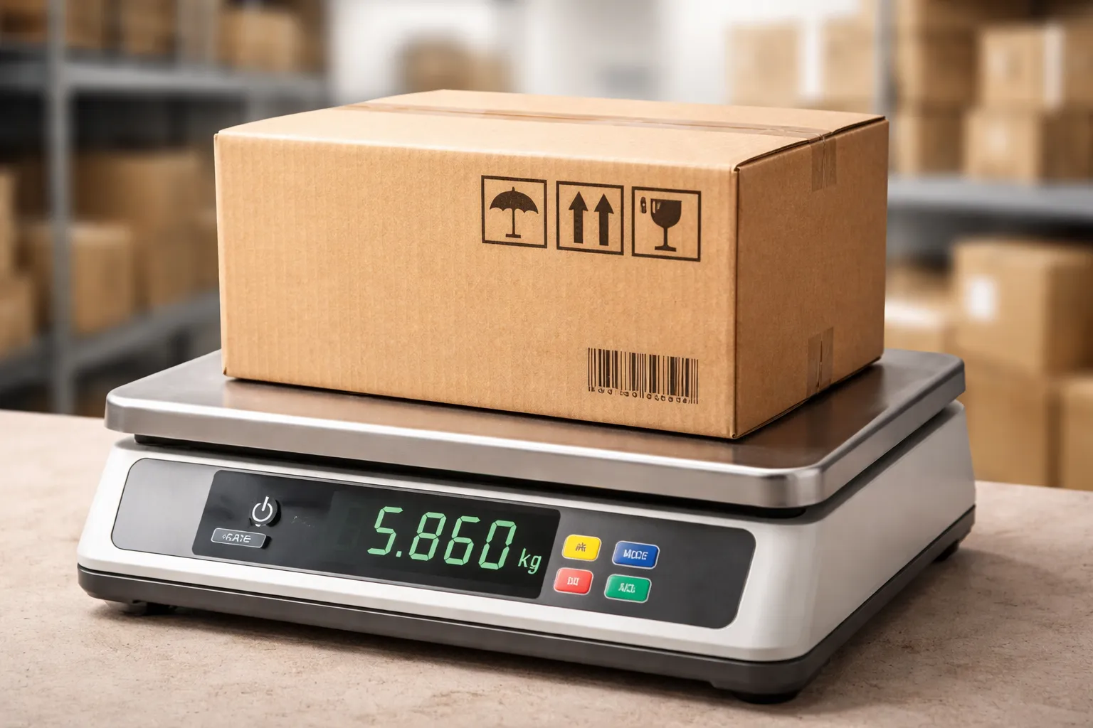 Weighing export carton for gross weight and net weight on packing list India